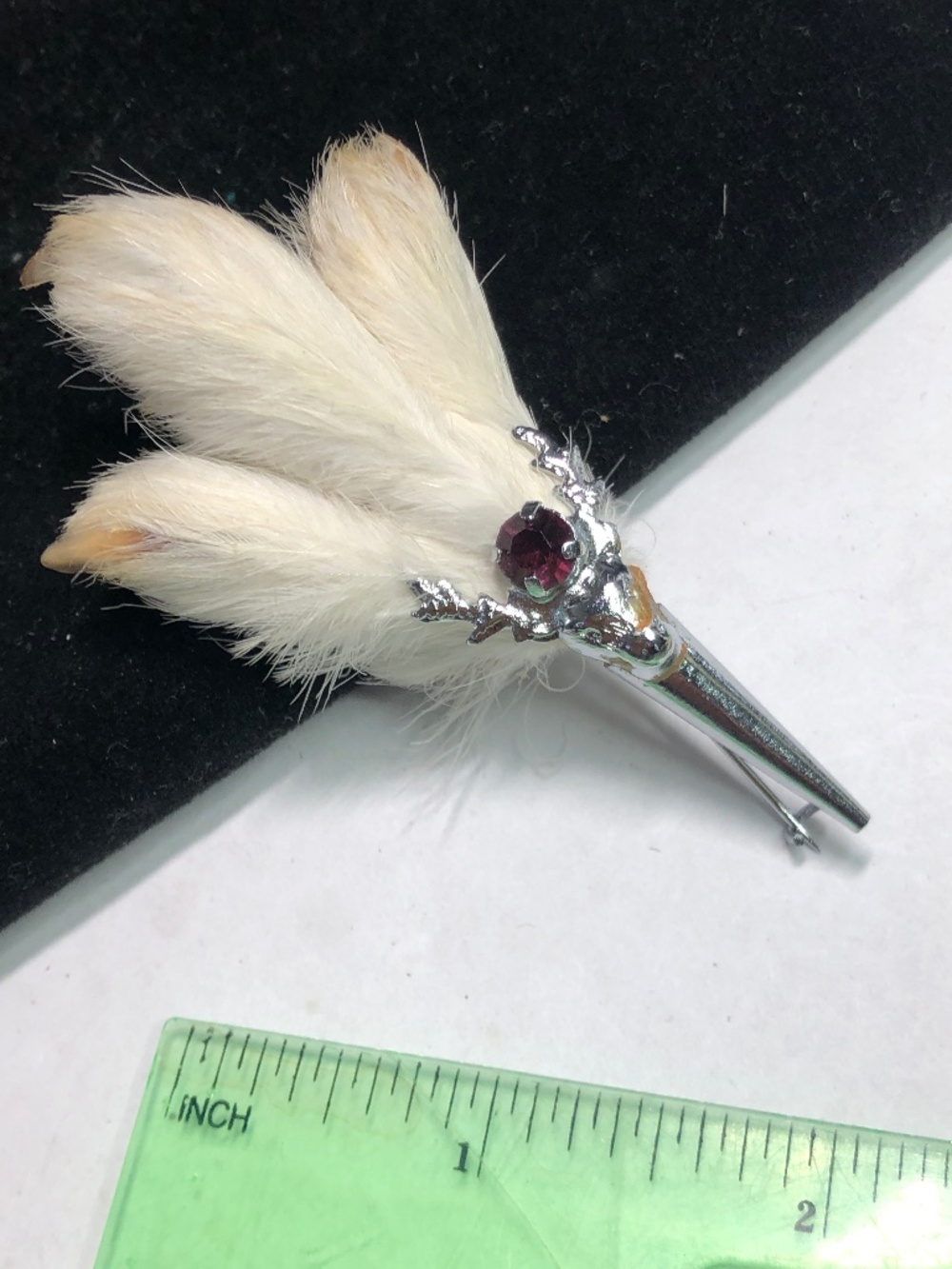 Scottish Grouse Foot Brooch Pin Amethyst